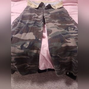 Camo print wide leg pants
